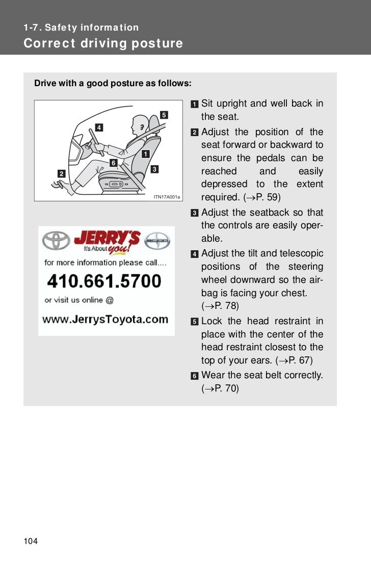 Toyota Camry: Correct driving posture Toyota Camry: Correct driving posture